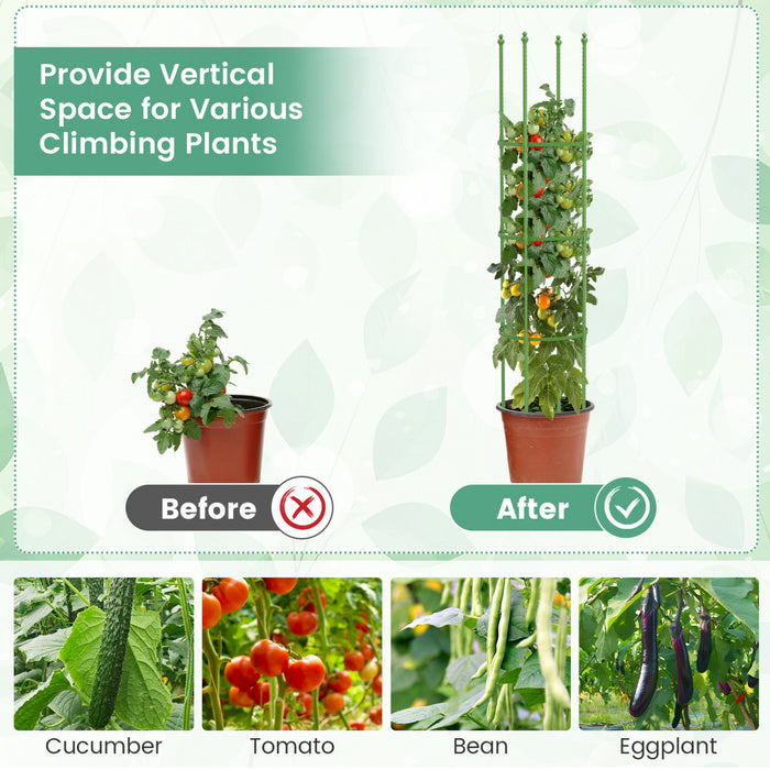 Costway 2-pack Garden Trellis 57\" Support De Plante Et Cages A Tomates Avec Hauteur Reglable