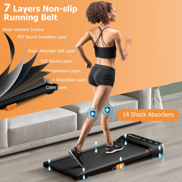 Walking Pad 2 En 1 Sous Le Tapis Roulant De Bureau Pour La Maison Avec Controle A Distance De Montre Et Ecran Led