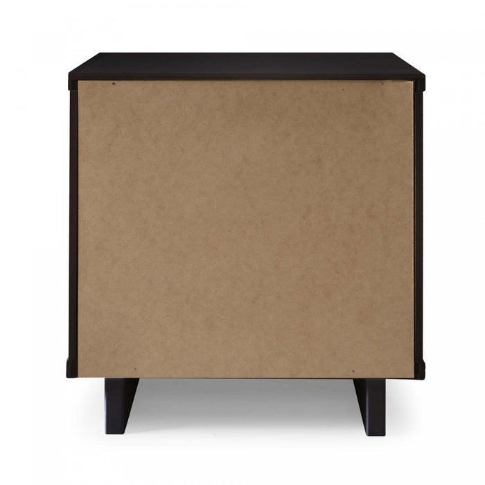 Table de nuit Granville Moderne 18\" en noir (2 tiroirs) - Lot de 2