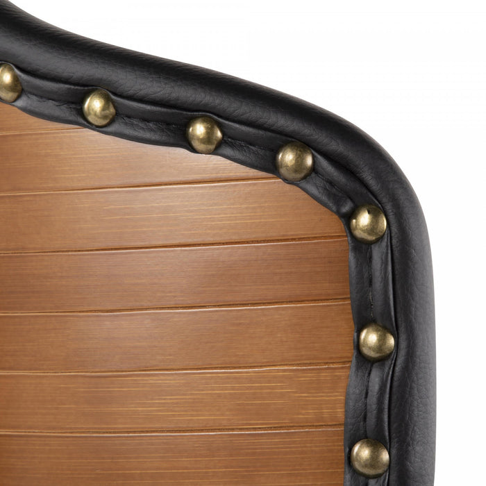 Chaise de salle à manger de style du milieu du 20e siècle Ahoy en similicuir - noyer et noir