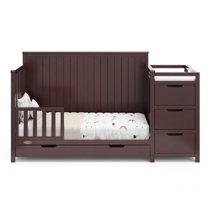 Graco Hadley Lit de bebe convertible 5-en-1 avec table a langer et tiroir - Espresso