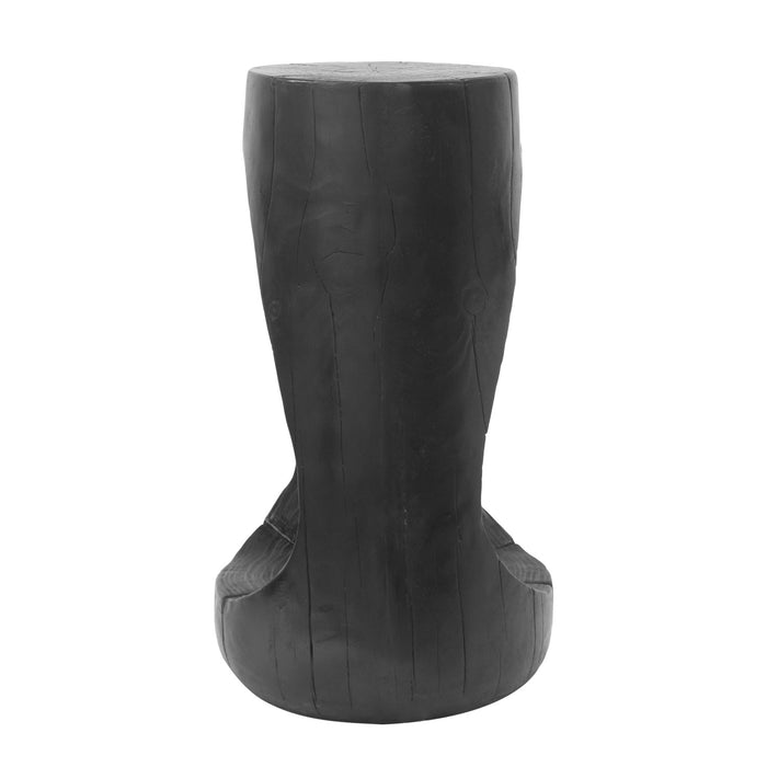 Table d'appoint style souche Brio 26,57 pouces MGO, table laterale interieure grain de bois unique, noir