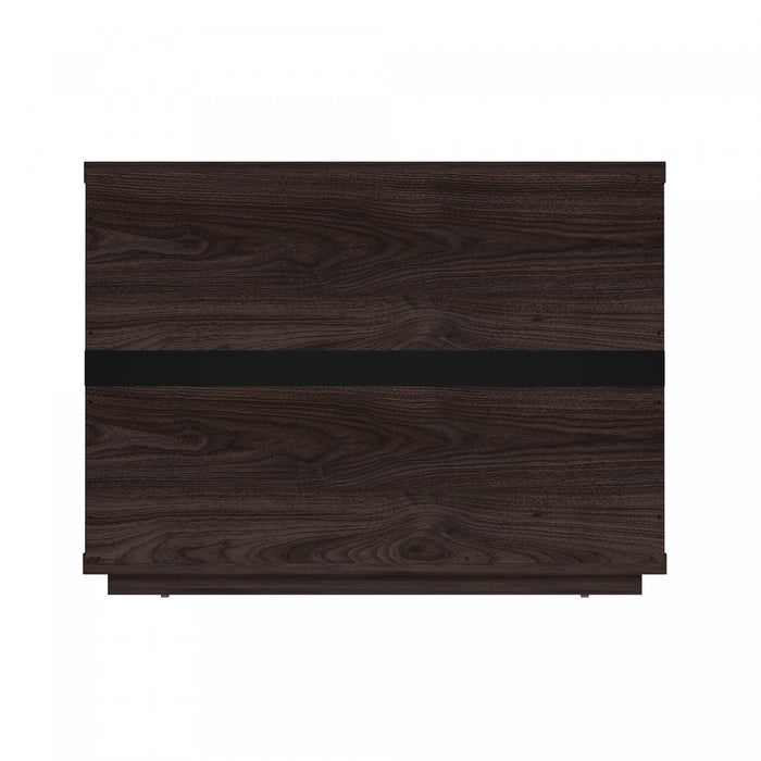 Table de nuit moderne Evelyn 32\" en brun (1 tiroir) - Lot de 2