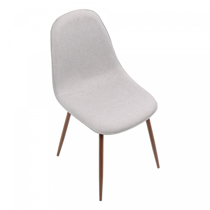 Chaise d’appoint de salle à manger moderne du milieu du 20e siècle Pebble en tissu gris - ensemble de 2