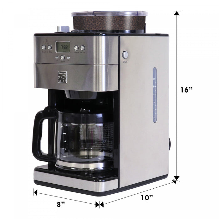 Cafetière à moudre et infuser Kenmore Elite en acier inoxydable - KKECMGBSS