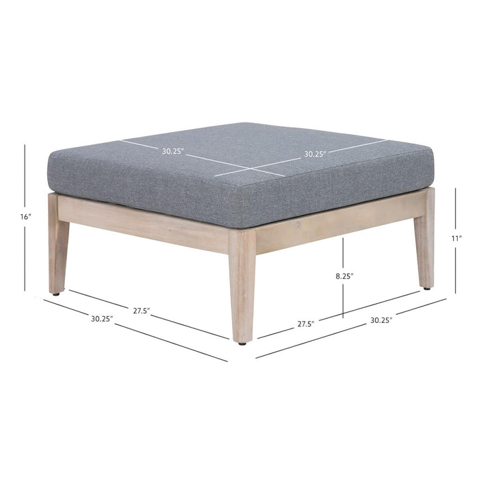 Pouf de terrasse Summerlyn en tissu pour l’intérieur et l’extérieur - naturel