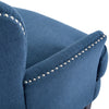 Arcadia Vintage-Inspired Lounge Chair with Nailhead Trim and Curved Backrest, Navy Blue | Arcadia Fauteuil de Salon d'Inspiration Vintage a Clous Decoratifs et Dossier Courbe, Bleu Marine