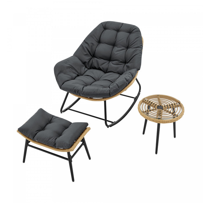 Ensemble moderne Benson de 3 fauteuils lounge en gris