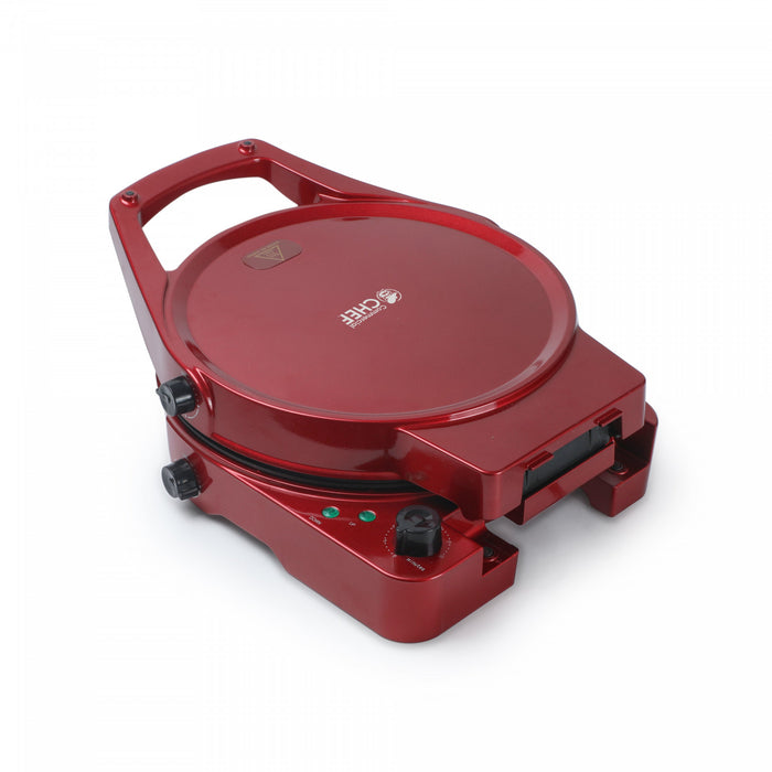 Pizzaman de comptoir et gril d'interieur CHK Series Commercial Chef, CHPG12R, rouge
