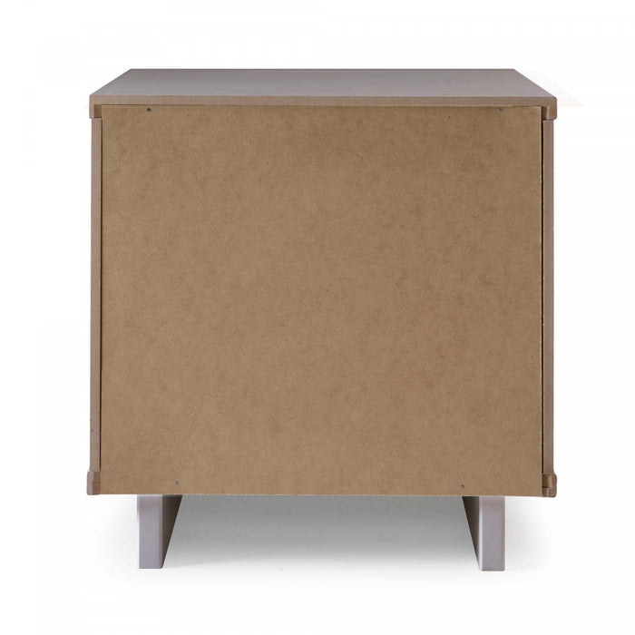 Table de nuit Granville Moderne 18\" en gris clair (2 tiroirs) - Lot de 2