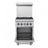 FORNO Commerciale 24 Inch Stainless Steel Gas Range, 4 Burners, 120,000 BTU Total - FCMGR0093-24 | Cuisiniere a gaz Commerciale en acier inoxydable de 24 po, 4 bruleurs, 120 000 BTU – FCMGR0093-24