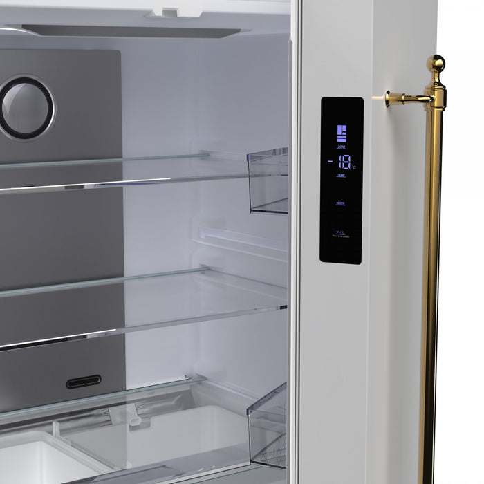 Refrigerateur Luigi de 33 po a portes francaises, blanc, 18 pi³ - FFFFD1791-33WHT
