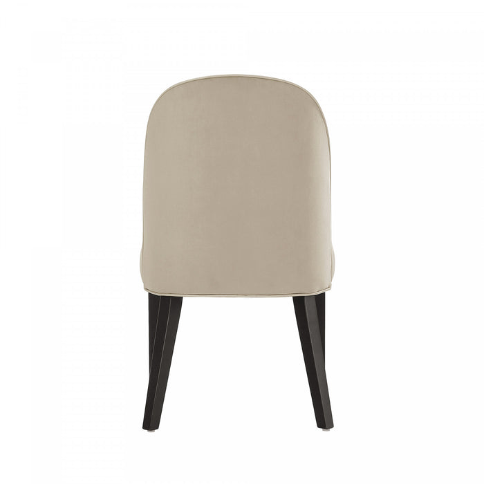 Chaise de salle a manger moderne en bois Hillman avec revetement en tissu couleur sable - Lot de 2