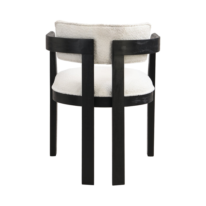 Evelyn Ensemble de 2 chaises de salle a manger en bois de caoutchouc avec accoudoirs et assise rembourree, noir