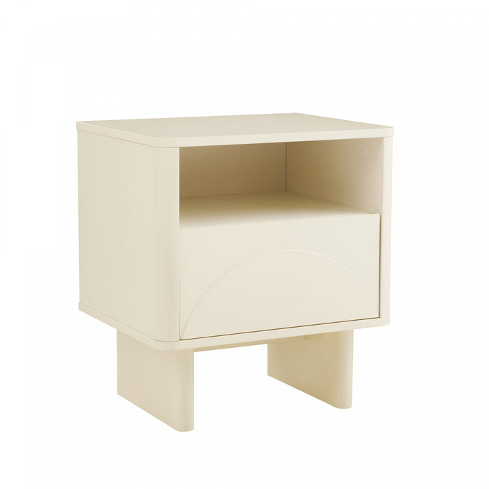 Table de nuit Ella Modern 20\" en creme (1 tiroir)