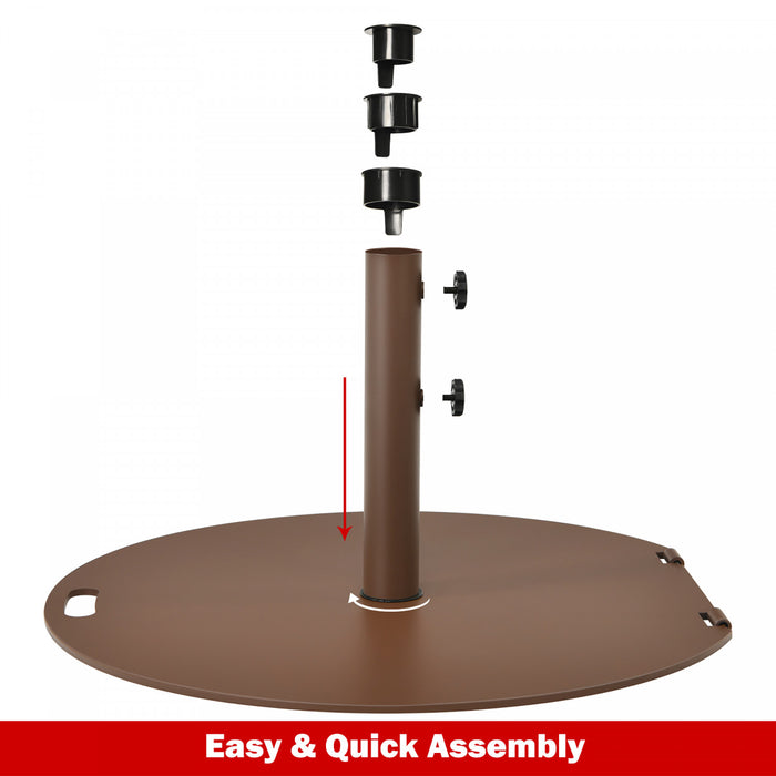 Costway Parasol de Patio 9ft Exterieur avec Pied de Parasol Rond de 50 LBS avec Roulettes
