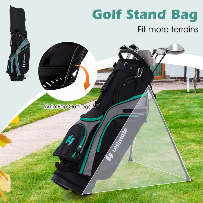 Ultimate Men's Complete Golf Club Set Golf Club Package Set Incl 460cc Avec Capuchon De Pluie Vert