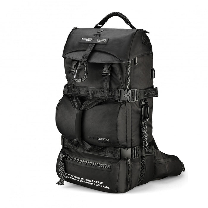 Sac a dos Swissdigital Balerna XL – Sac de 44L, SDD Finder, resistant a l'eau, ecologique, systeme hybride, rangement pour le ski
