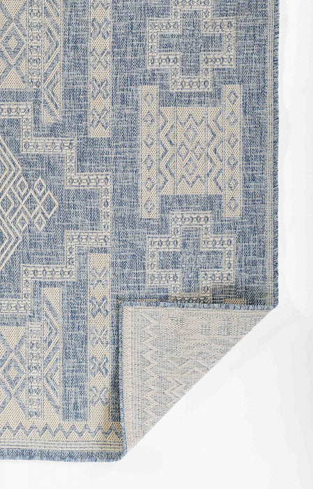 Tapis Transitionnel Nyra 5'3\" x 7'0\" en Bleu