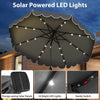 Costway 10 FT Solar Patio Umbrella with 24 LED Lights 8 Ribs & Tilt Adjustment Gray