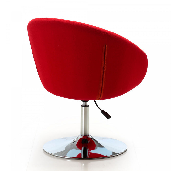 Fauteuil lounge pivotant moderne Hopper en tissu rouge - Lot de 2