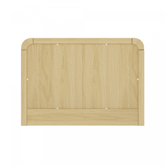 Table de nuit moderne Grace 28\" en chene naturel et or (2 tiroirs) - Lot de 2