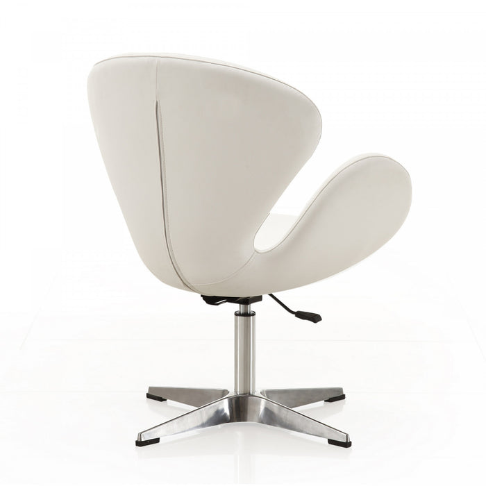 Fauteuil lounge pivotant moderne Raspberry en tissu blanc - Lot de 2