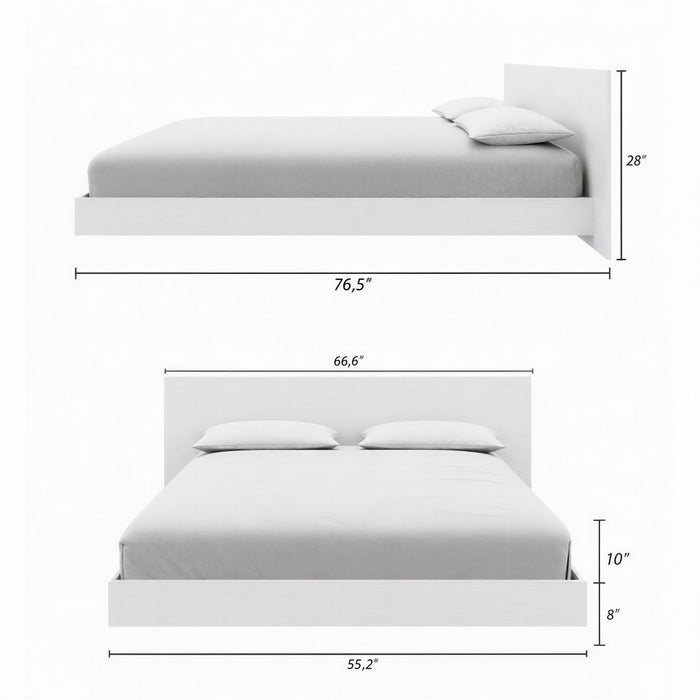 Lit plateforme bas Satori avec tete de lit Double