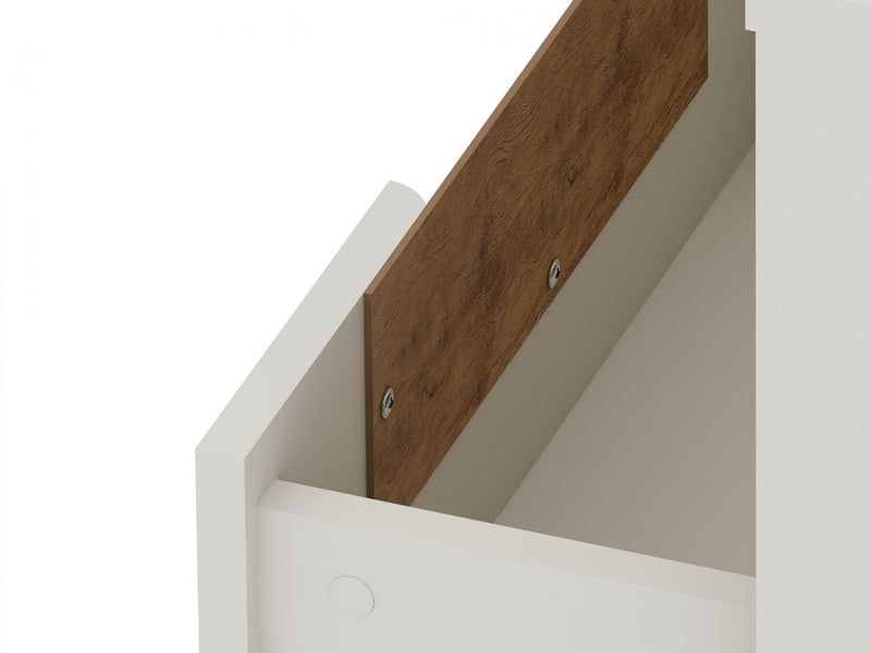 Table de nuit Rockefeller Mid-Century Modern 20\" en blanc casse (2 tiroirs) - Lot de 2