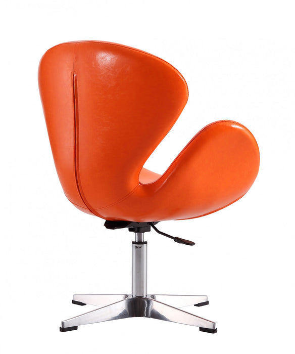 Fauteuil lounge pivotant moderne Raspberry en tissu orange - Lot de 2