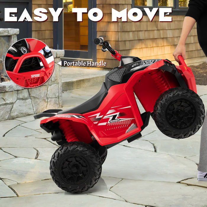 Costway 12v Batterie Alimentee Enfants Rouler Sur Atv Electrique 4 Roues Quad Car Avec Mp3 & Lumiere