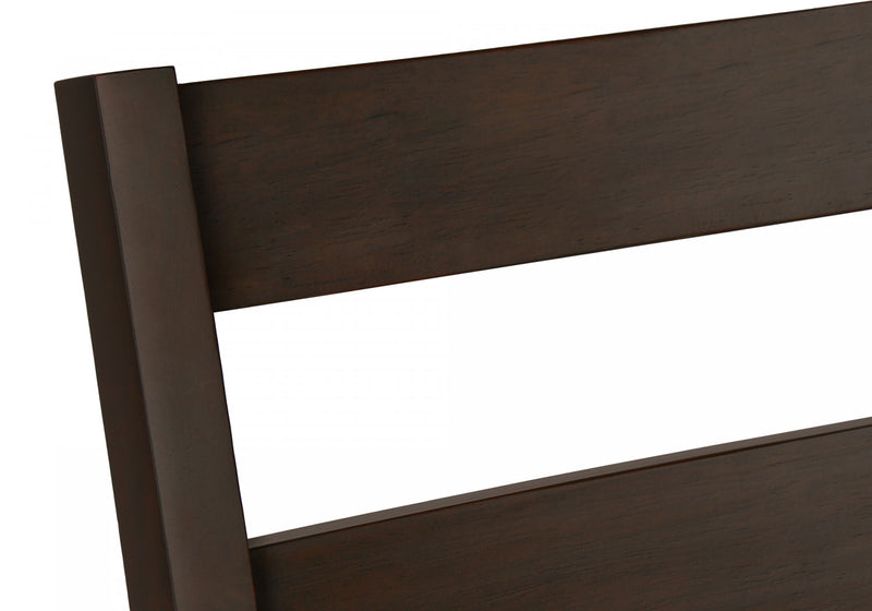 Ensemble de 2 chaises de salle à manger de style transitionnel avec apparence cuir brun et bois massif brun pour la cuisine et la salle à manger