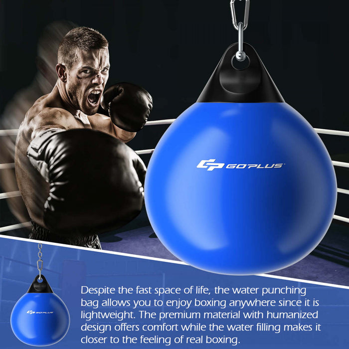 Goplus 18\" 110lbs Eau Lourde Remplie Poinconnage Aqua Entrainement Sac De Boxe A La Maison Gym Crochet Bleu