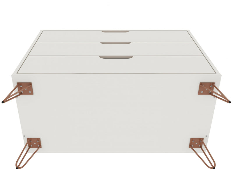 Ensemble de commode 2 pieces Rockefeller style mid-century moderne en blanc casse