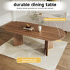 FlexDine 63-79 Inch Oval Extendable Dining Table with Hidden Leaf and Dual Pedestal Base, Walnut | FlexDine Table a Manger Ovale Extensible 63-79 po avec Rallonge Cachee et Base a Double Piedestal, Noyer