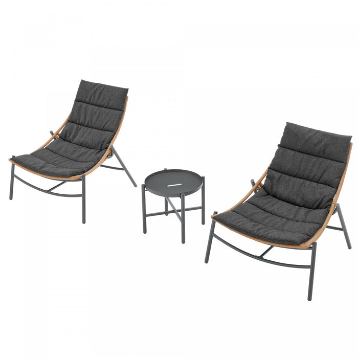 Ensemble de conversation moderne Sunset 3 pieces en gris