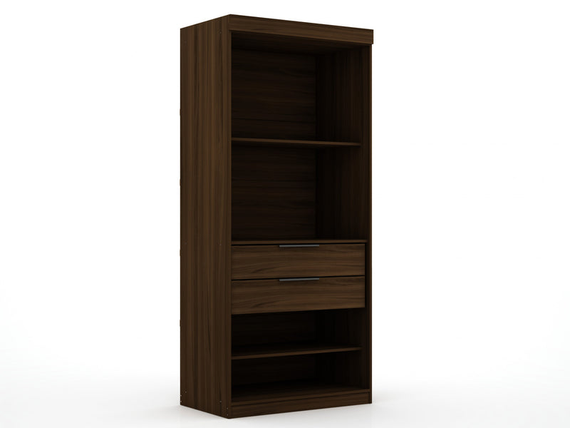 Armoire contemporaine moderne Mulberry 36\" en brun chataigne - Ensemble de 3