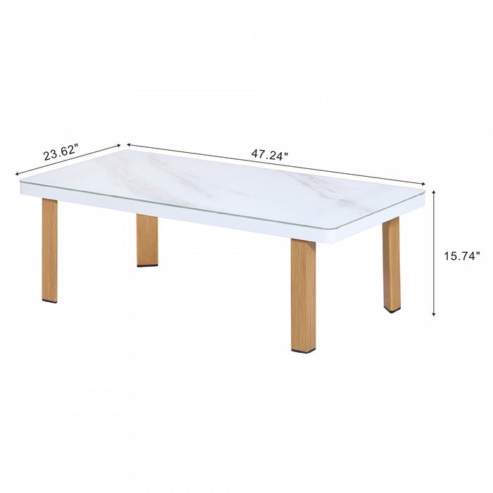 Ensemble de conversation moderne Vine 4 pieces en blanc
