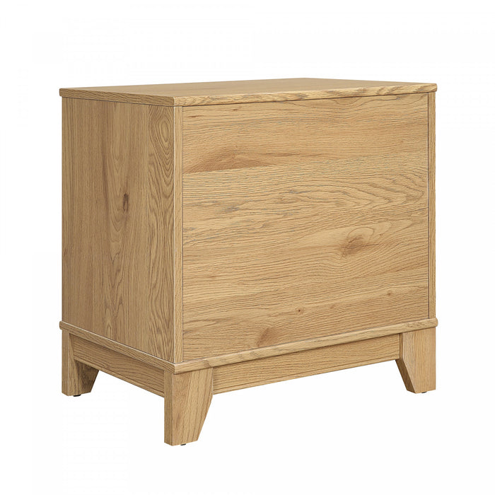 Table de nuit Sheridan style milieu du siecle 56 cm en bois naturel (1 tiroir) – Lot de 2