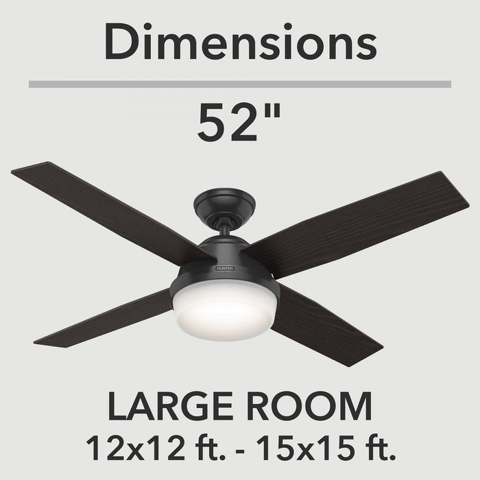 Ventilateur de plafond Dempsey avec luminaire - Noir