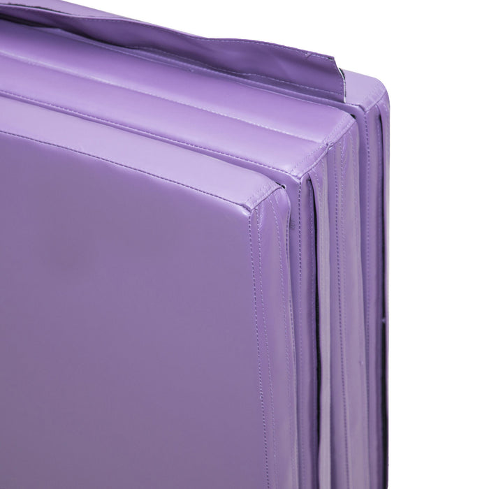 Soozier 4ft X 8ft X 2inch Tapis De Gymnastique Tri-plies Avec Poignees De Transport, Violet
