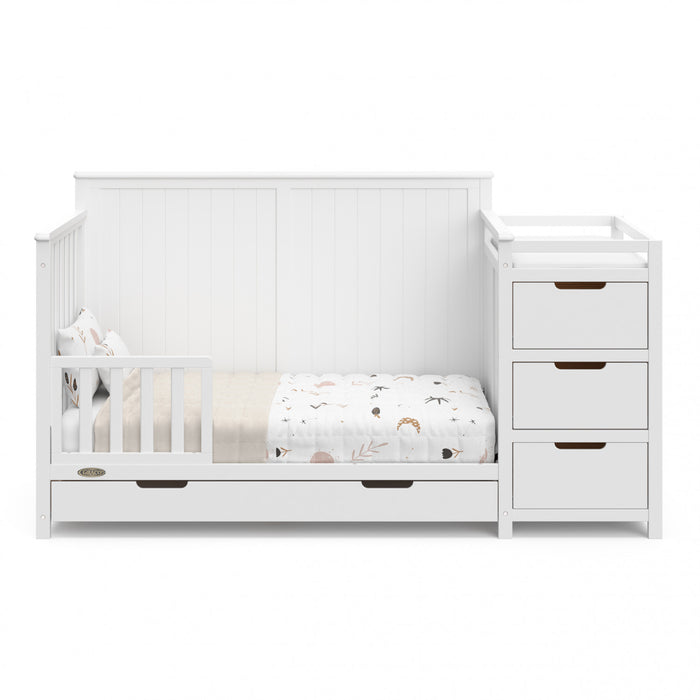 Graco Hadley Lit de bebe convertible 5-en-1 avec table a langer et tiroir - Blanc