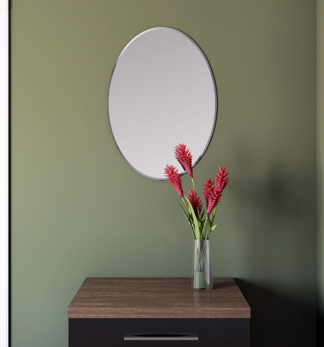 Mortise Miroir Ovale Sans Cadre de 20 Pouces Chrome