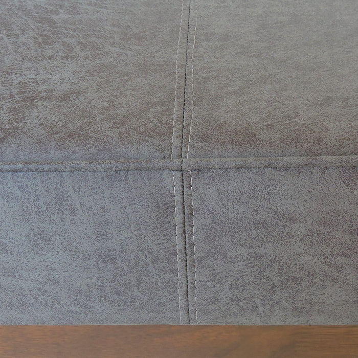 Grande Table Basse Ottoman Harrison en Similicuir avec Fonction de Rangement - Gris