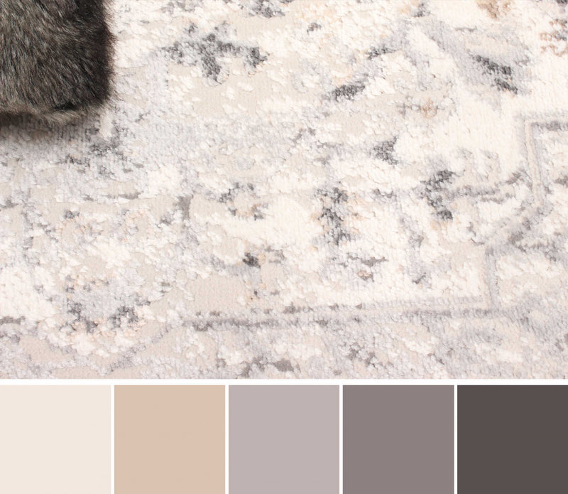 Tapis Traditionnel Mira 2'8\" x 8'2\" en Gris