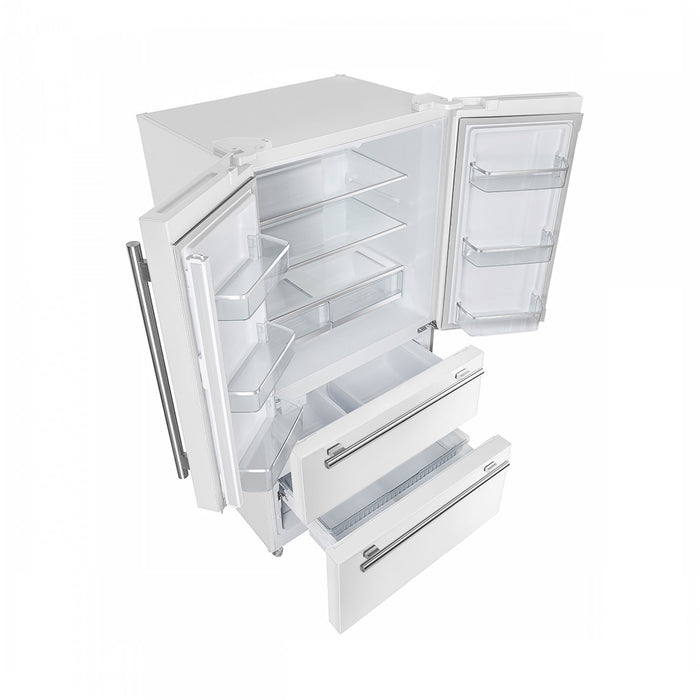 Refrigerateur Espresso Moena de 36 po a portes francaises, blanc, 19,2 pi³ – FFRBI1820-36WHT