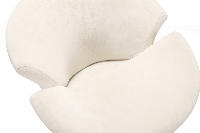 Fauteuil lounge pivotant moderne en velours Tulip blanc - Lot de 2