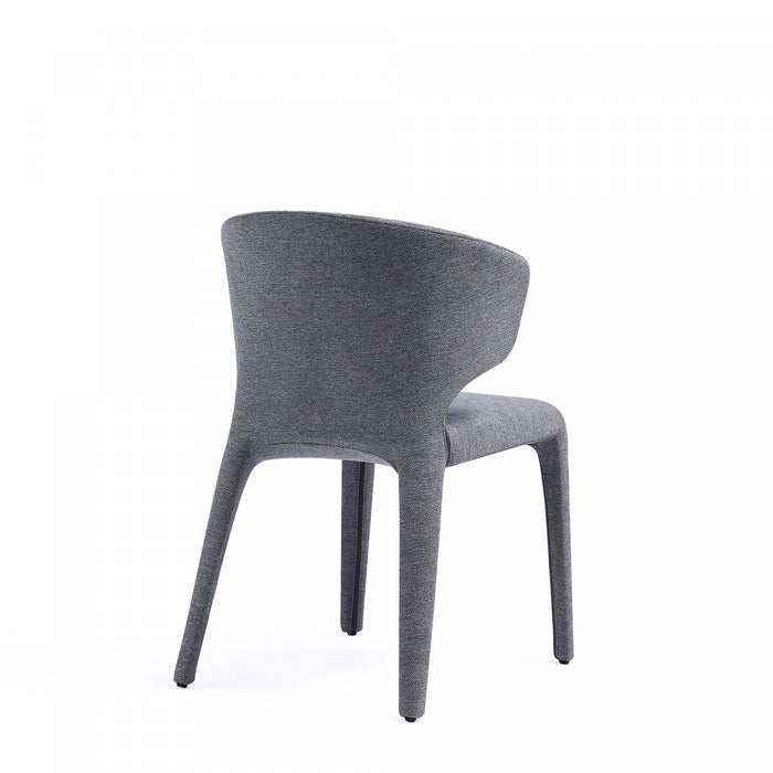 Chaise de salle a manger rembourree Conrad style milieu du siecle en gris - Lot de 4