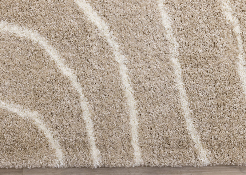 Tapis Fairmont aux lignes courbes creme taupe, 6'7\" x 9'6\"