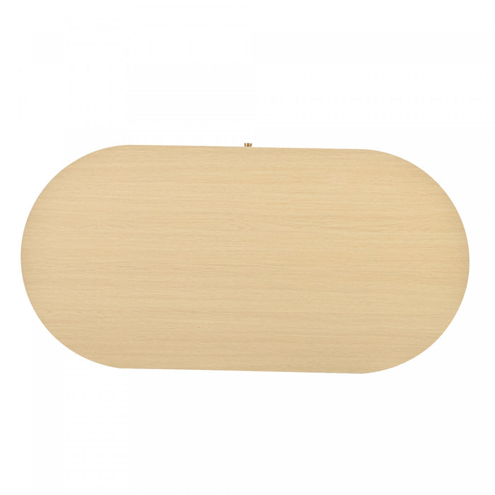 Grain Table Basse Noyer 39.3 po avec Porte Enroulable et Tiroir Acrylique, Noyer Naturel